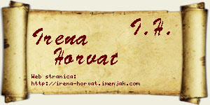 Irena Horvat vizit kartica